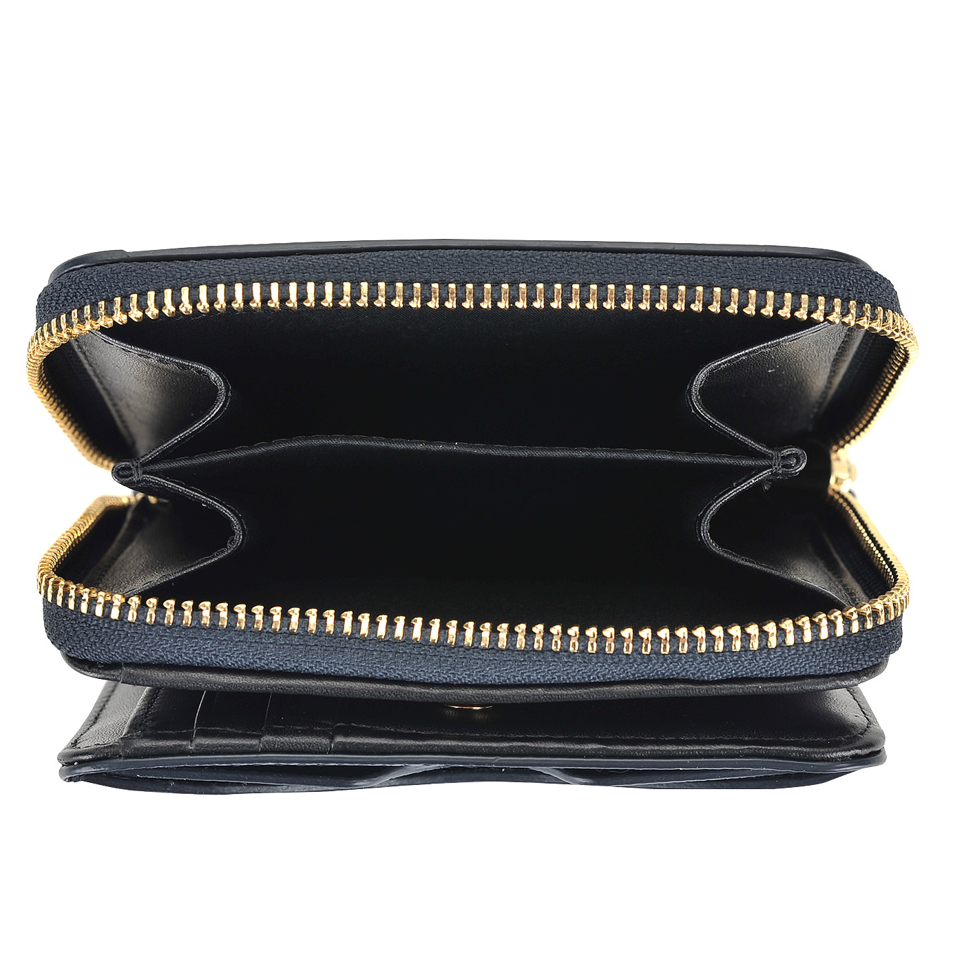 Компактное женское портмоне из зернистой матовой кожи DKNY Cross Saffiano