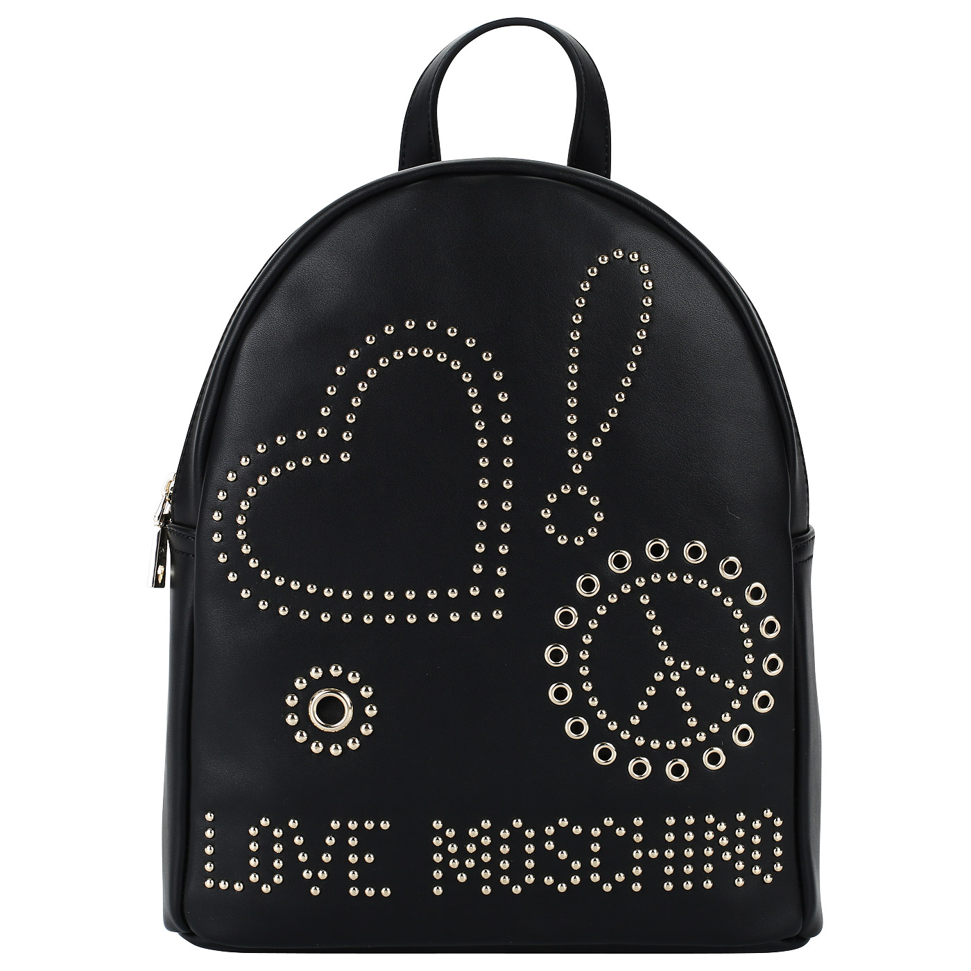 Love Moschino Черный женский рюкзак с клепками