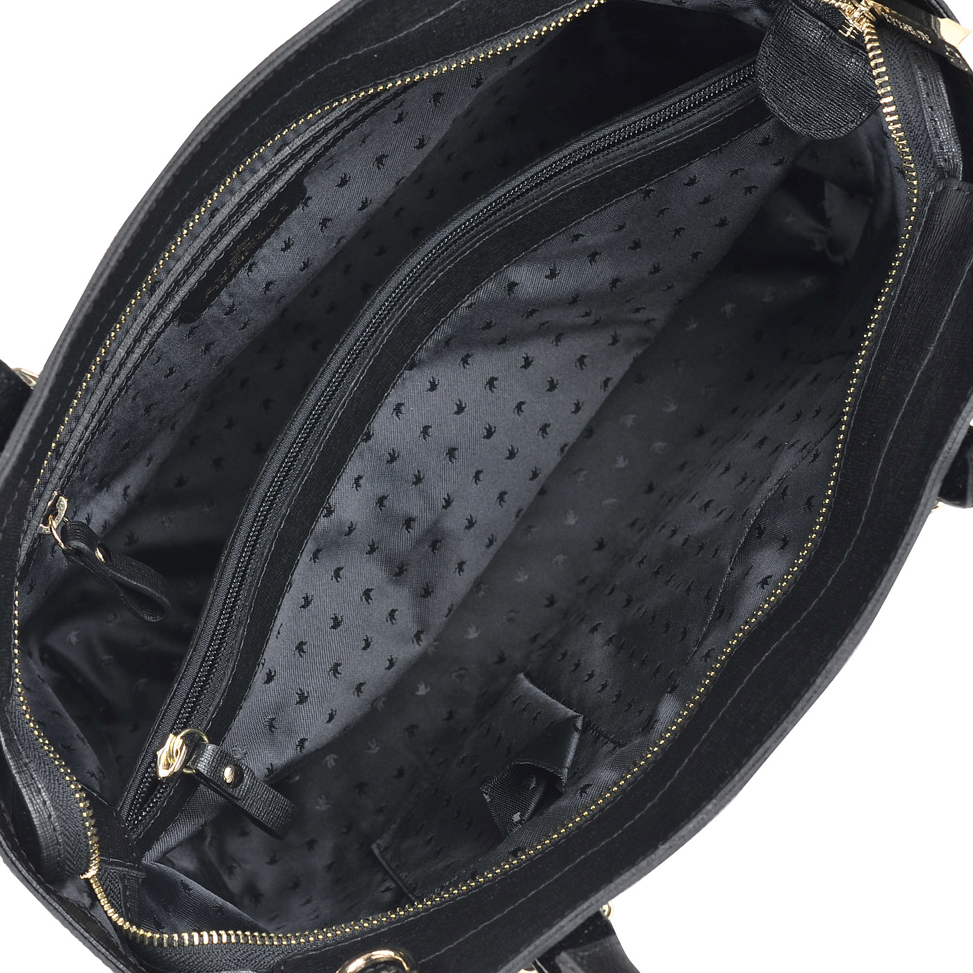 Женская сумка из сафьяновой черной кожи с плечевым ремешком Aurelli 