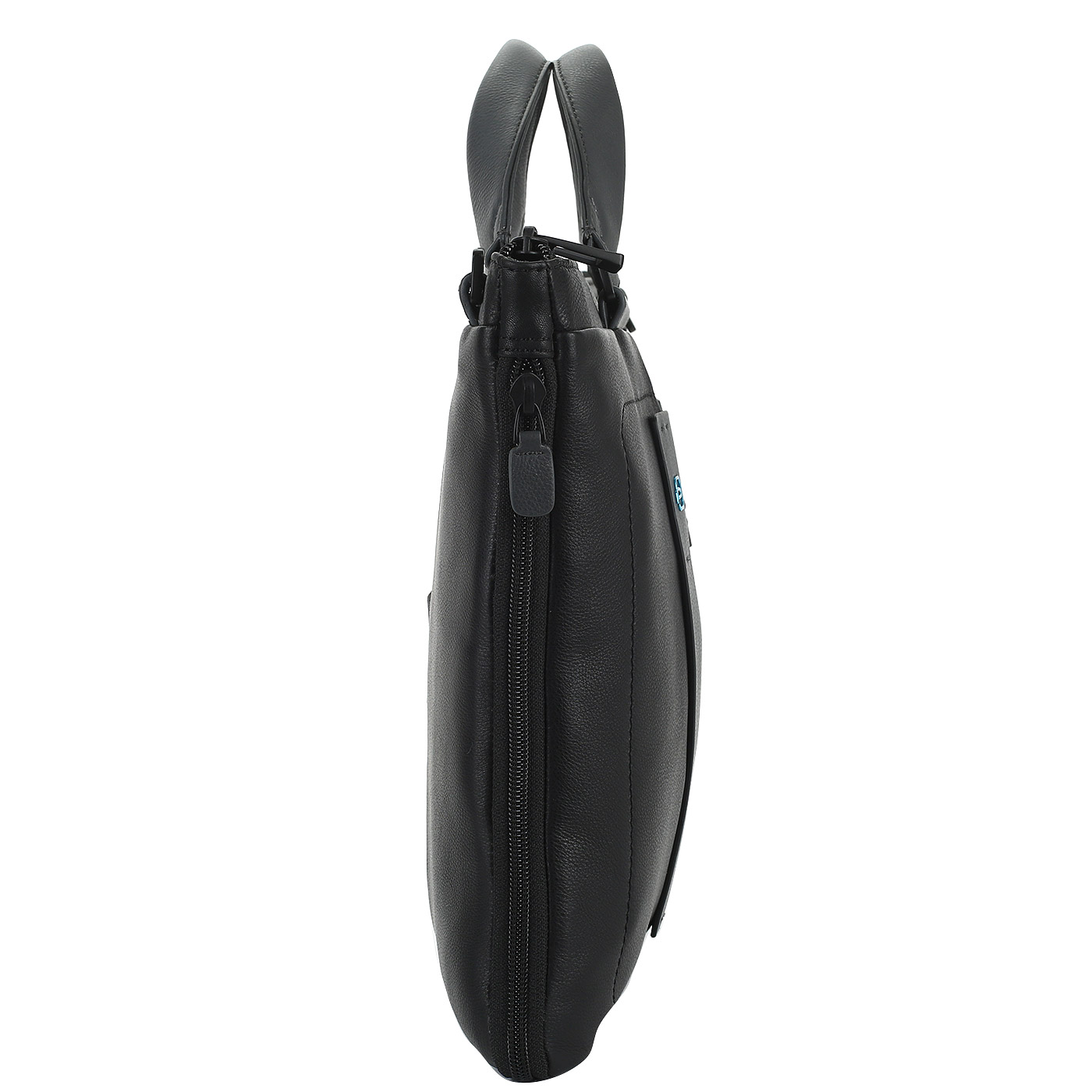Мужская черная деловая сумка из натуральной кожи Piquadro Pulse