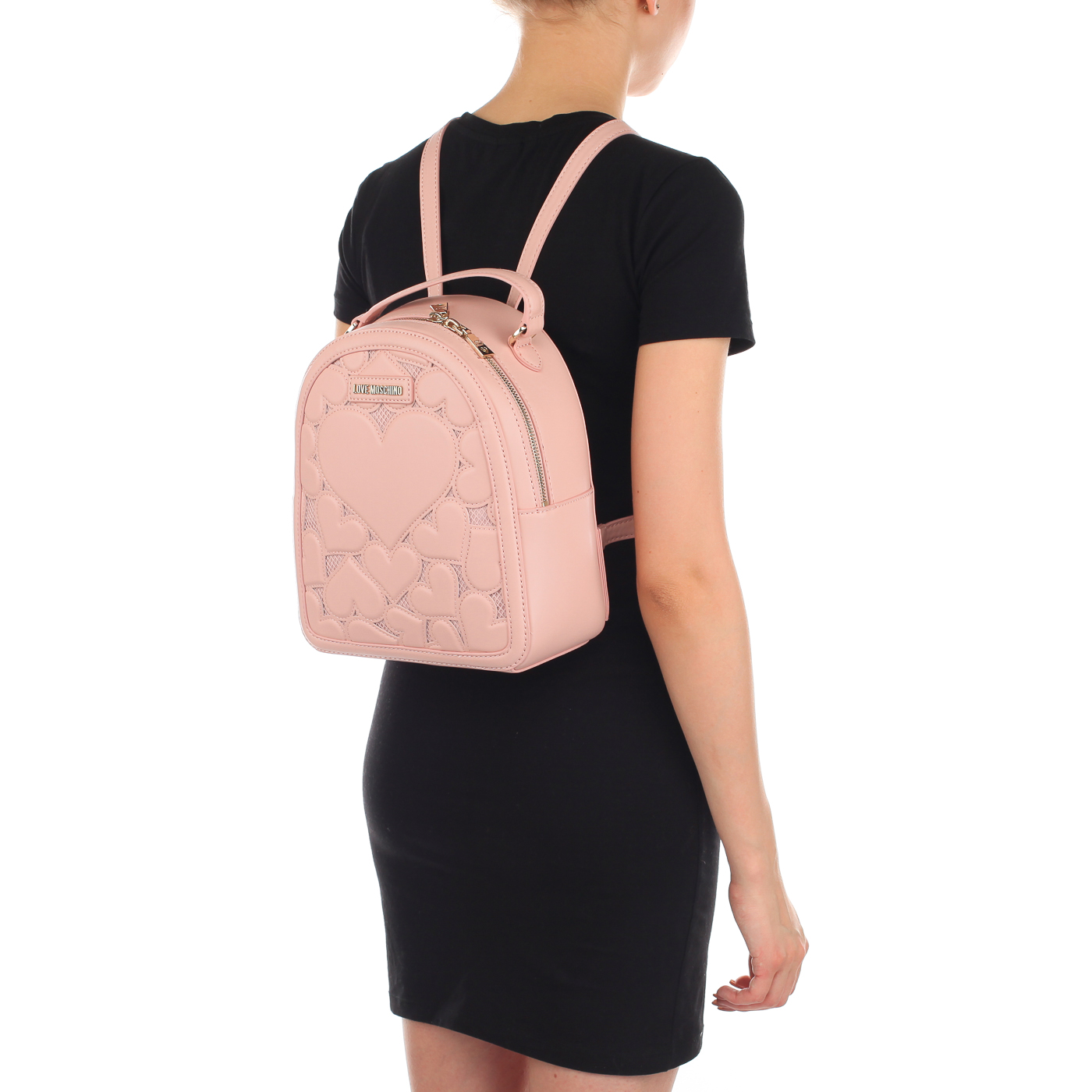 Женский рюкзак розового цвета Love Moschino Love Intarsia