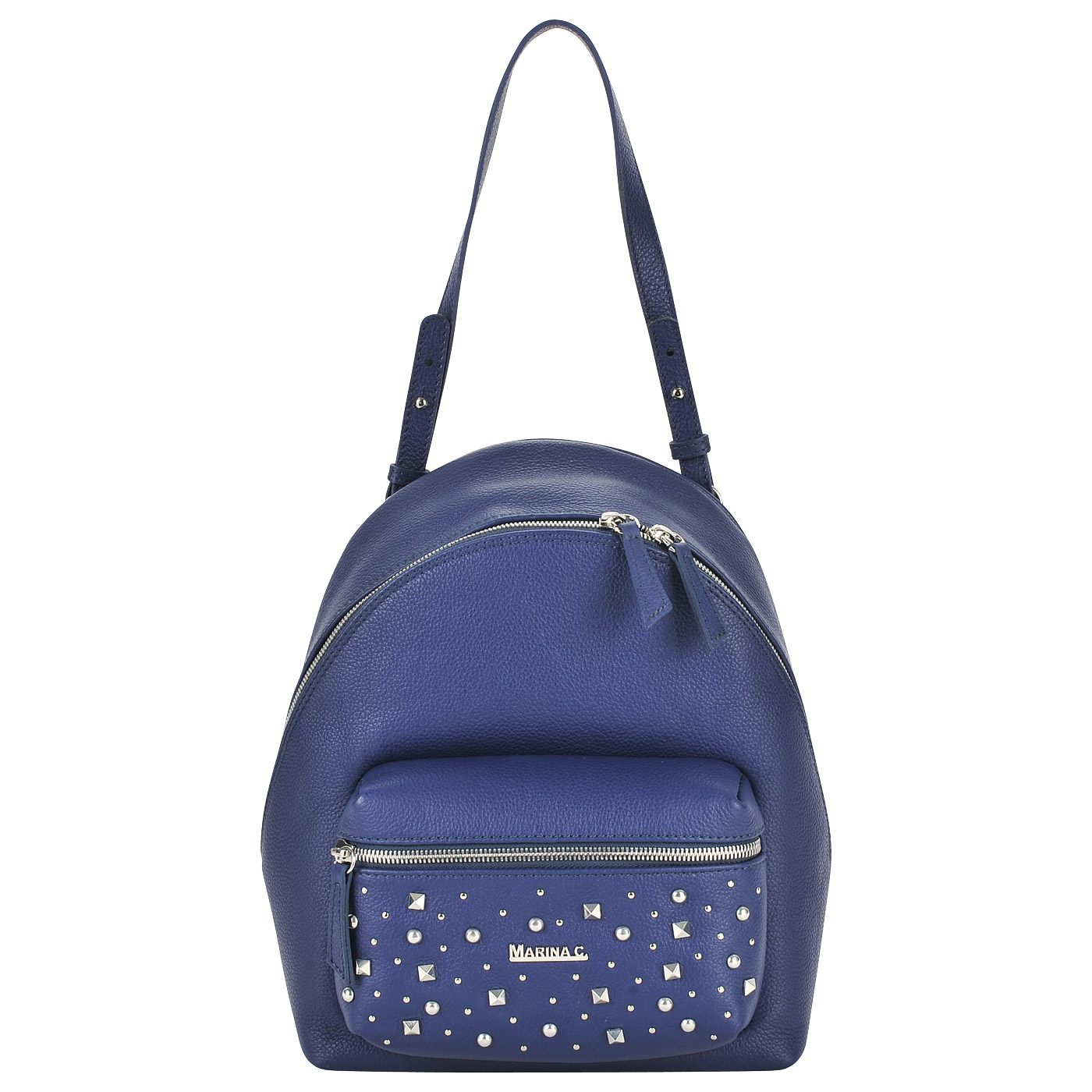 Marina Creazioni Синий рюкзак из натуральной кожи