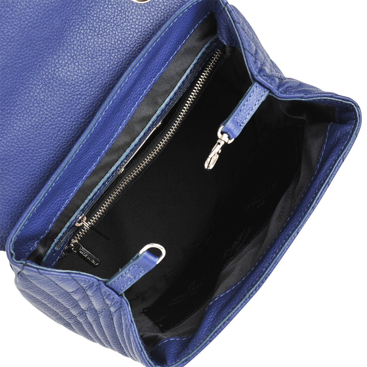 Кожаный стеганый рюкзак синего цвета Marina Creazioni 