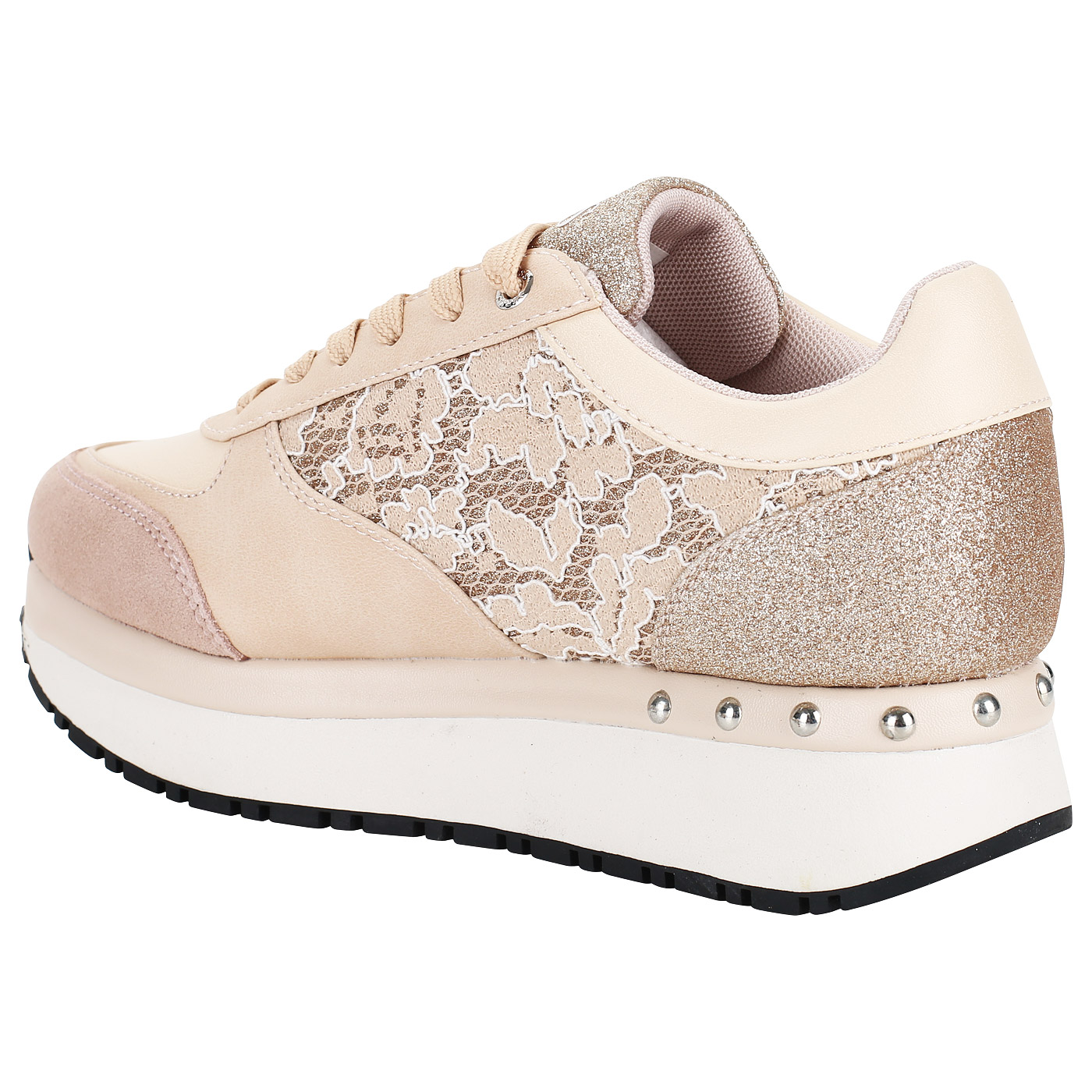Женские бежевые кроссовки на платформе Guess Tiffany