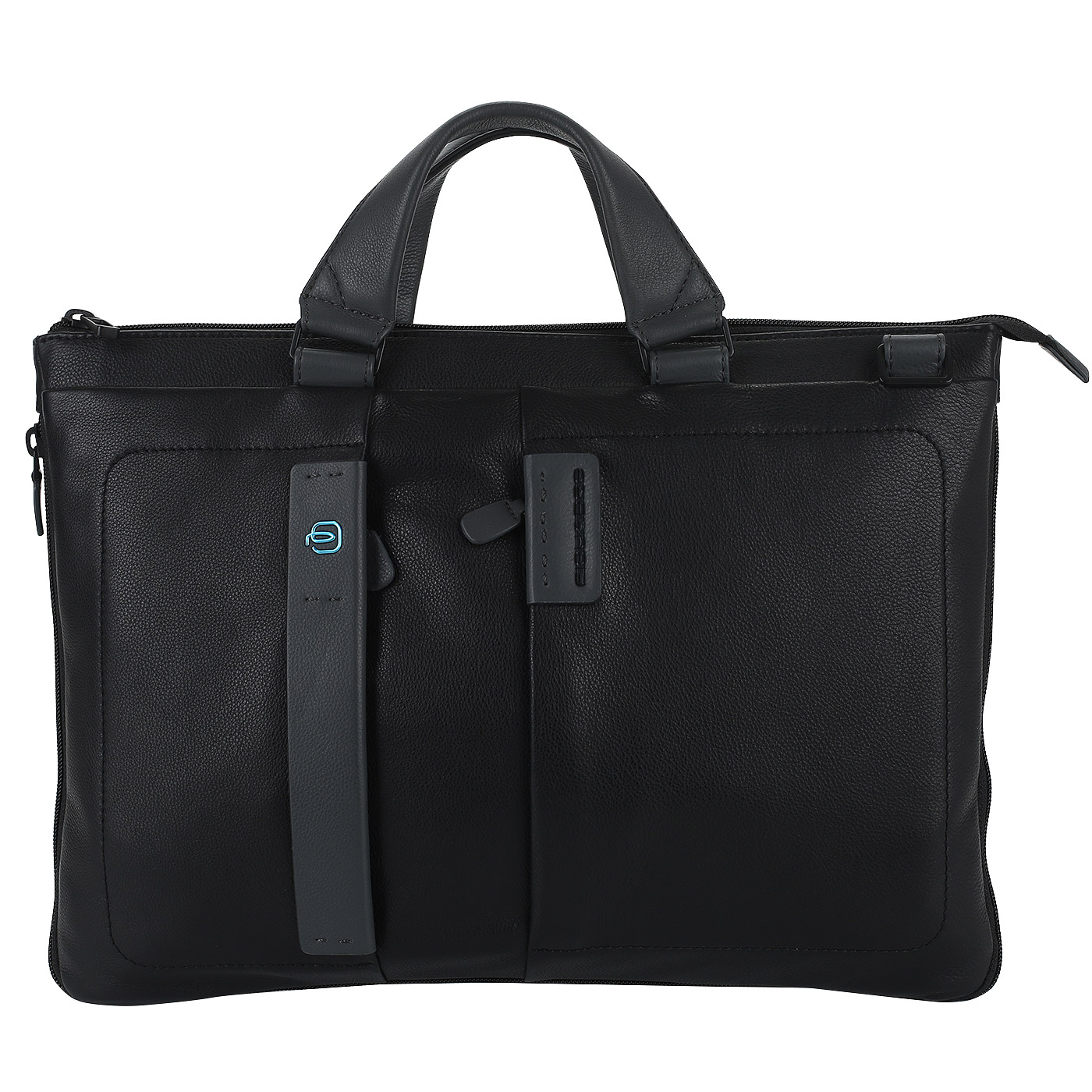 Piquadro Мужская черная деловая сумка из натуральной кожи