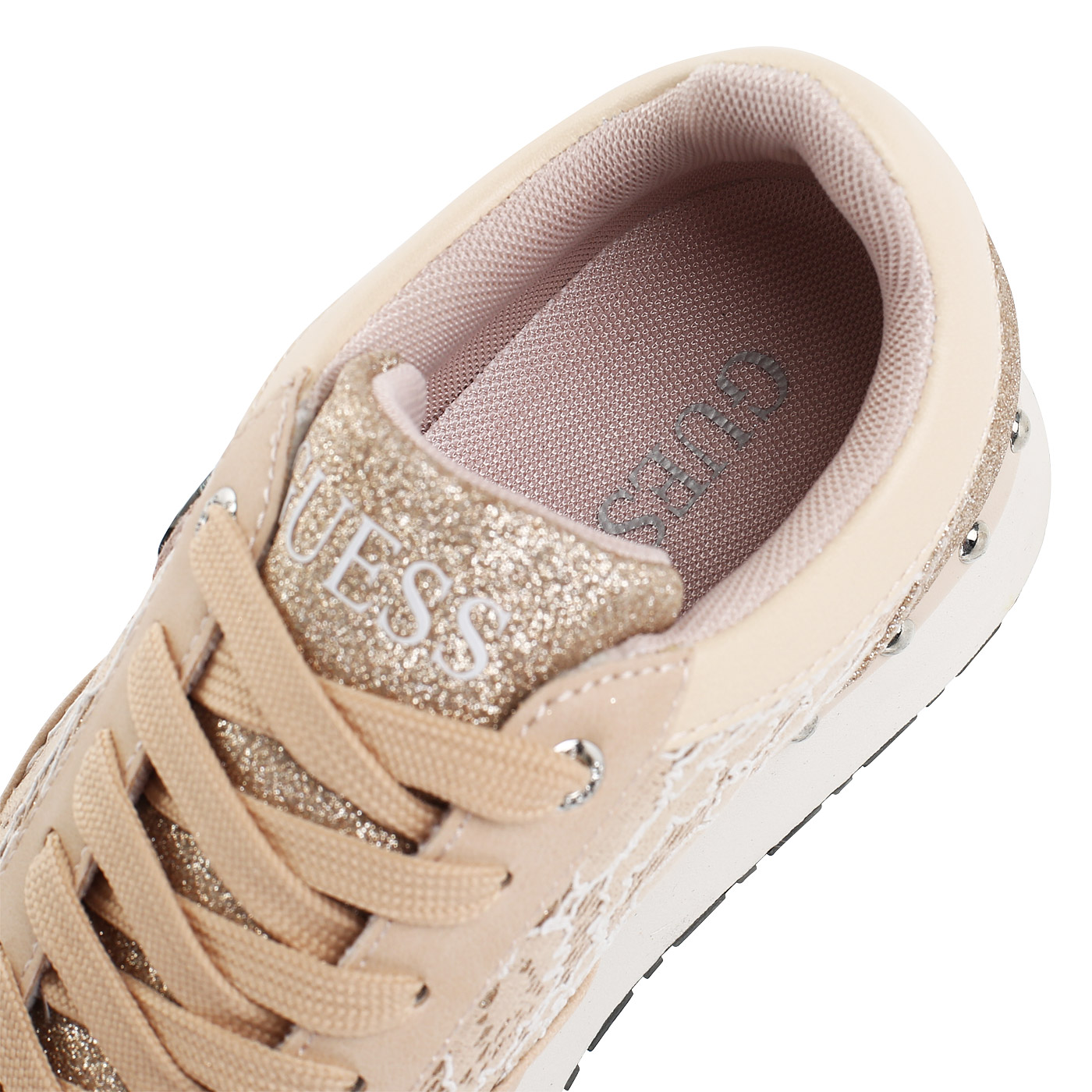 Женские бежевые кроссовки на платформе Guess Tiffany