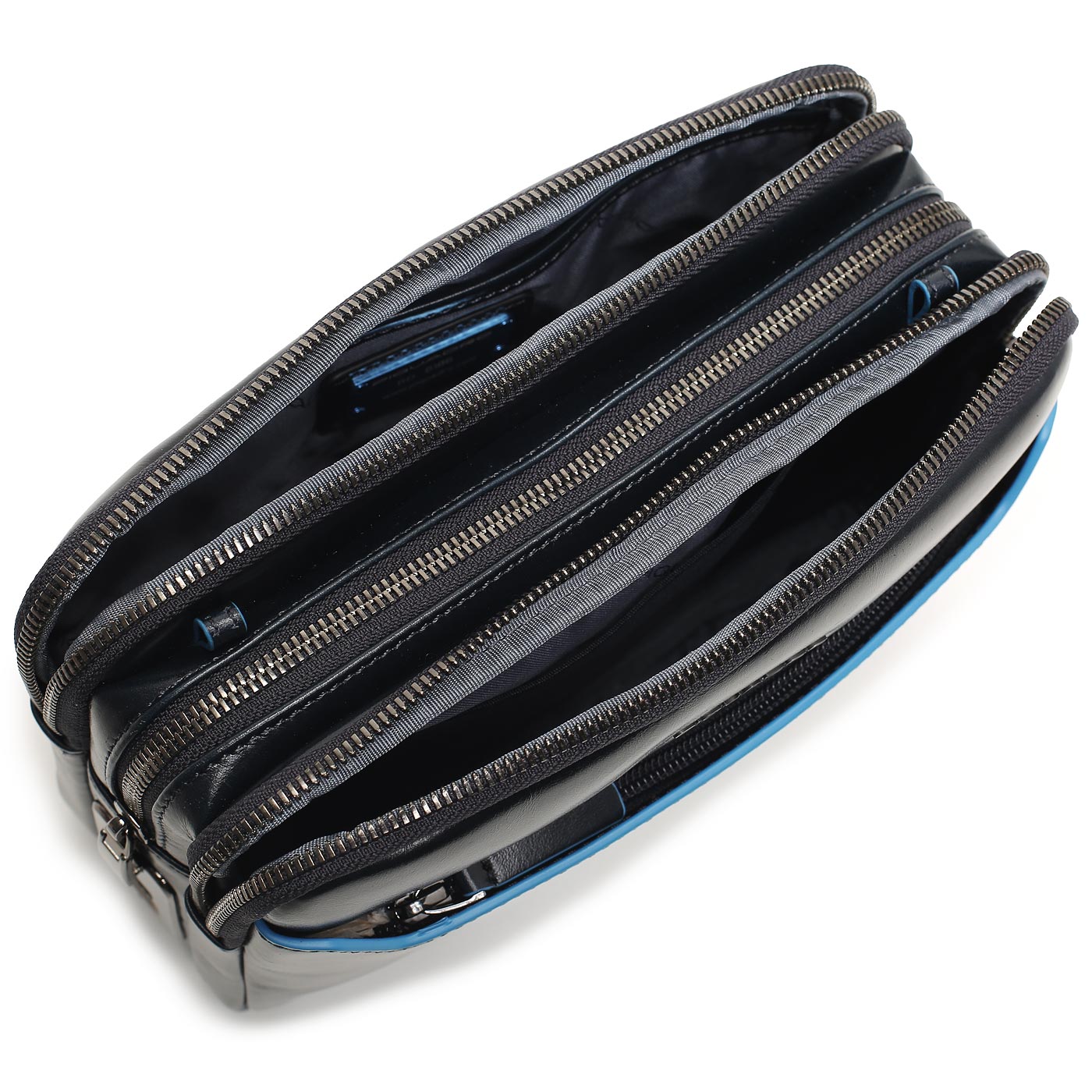 Кожаная визитка с умным замком Piquadro Blue square