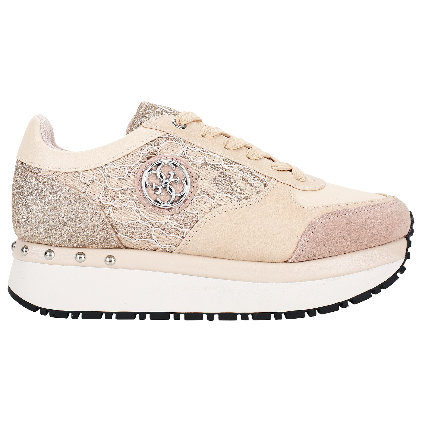 Guess Женские бежевые кроссовки на платформе
