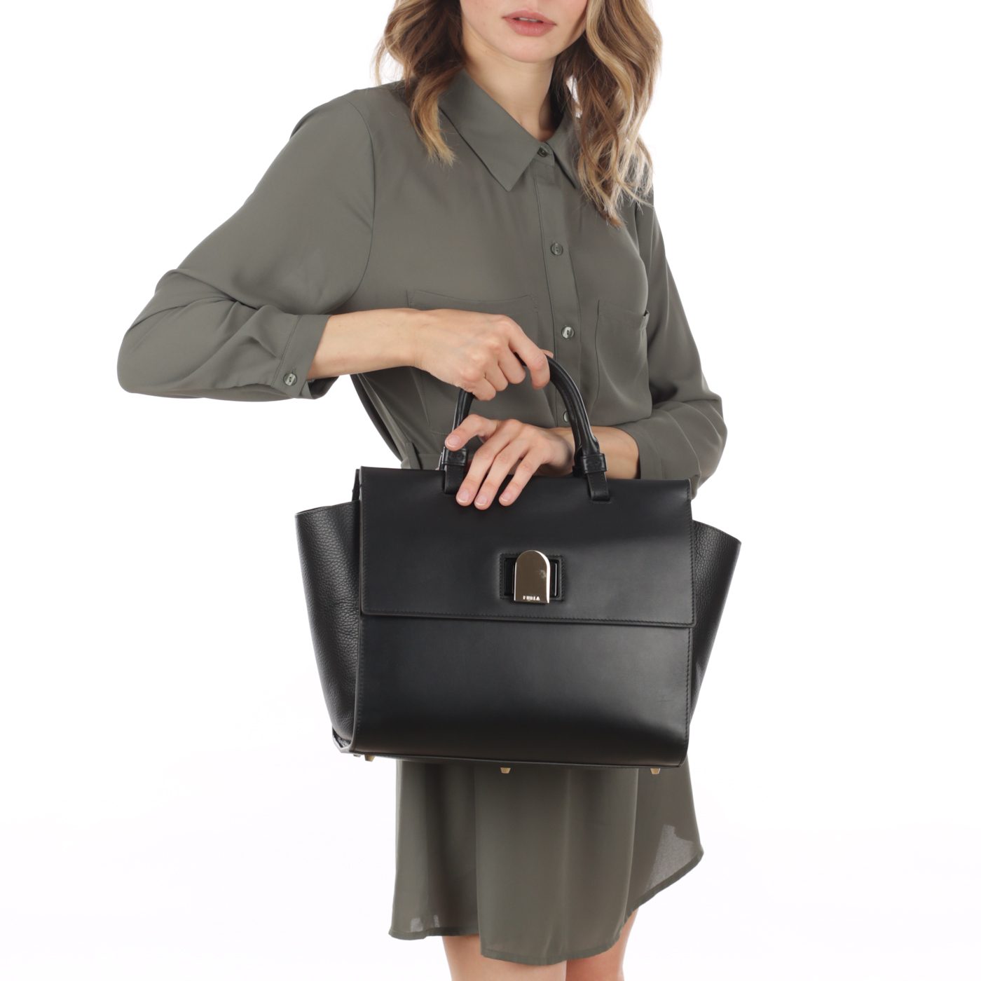 Кожаная сумка Furla Emma