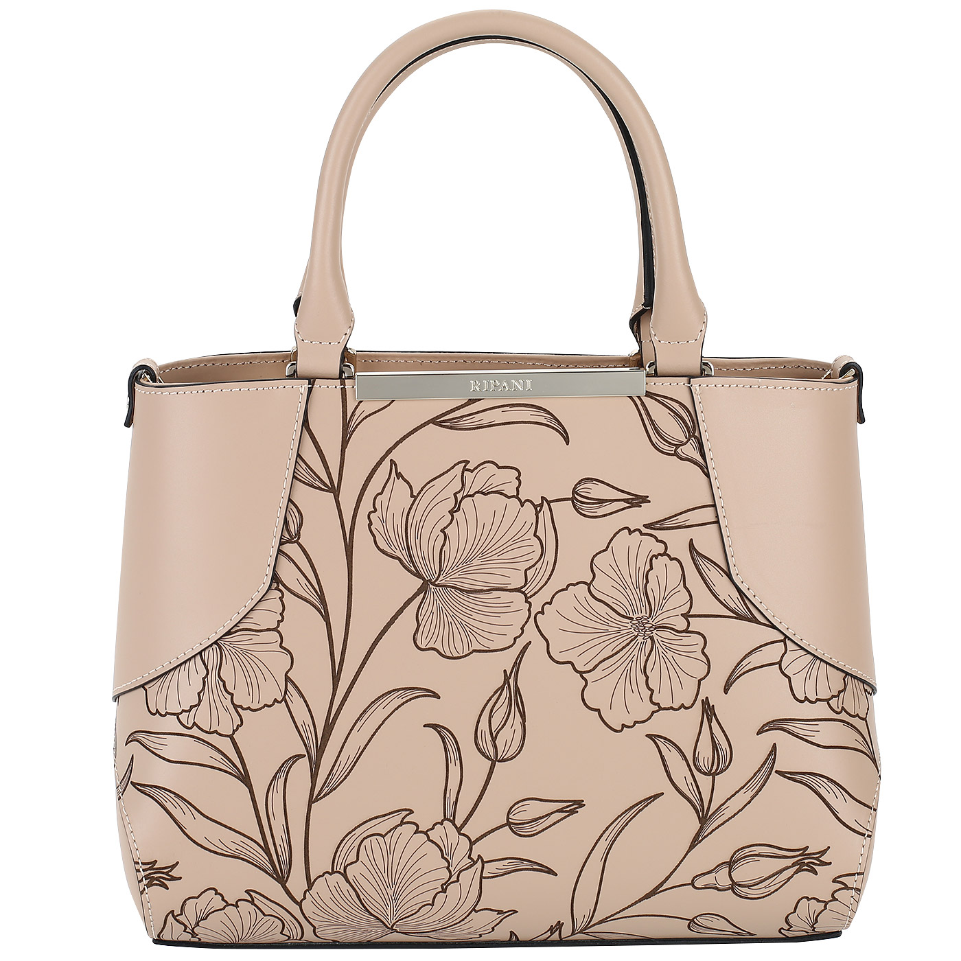 Ripani Бежевая женская сумка с цветочным тиснением