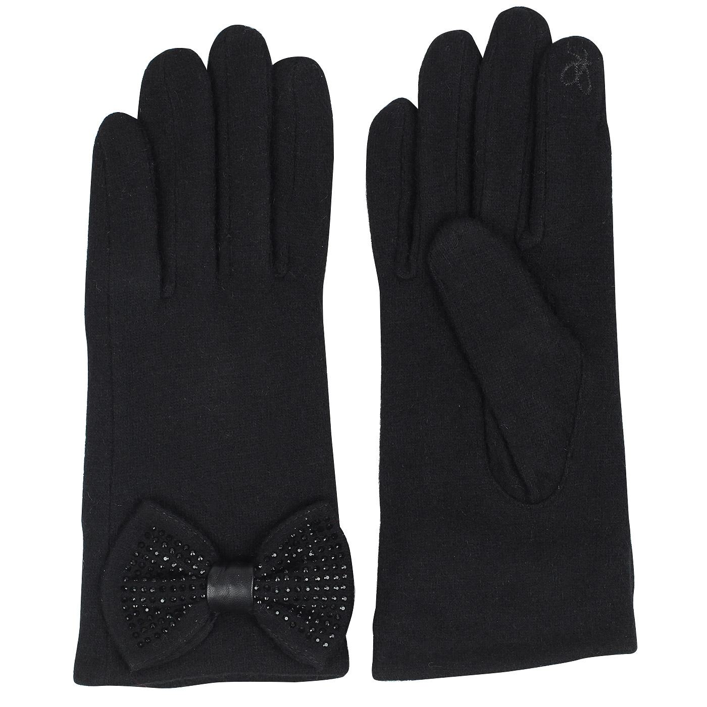 Женские перчатки черного цвета Pia Rossini 